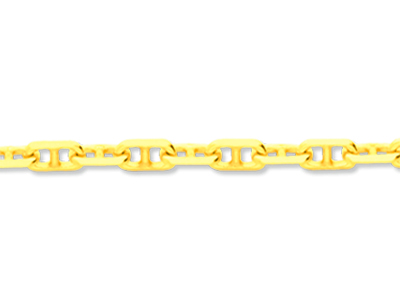 Kette Forçat Marine Mit Diamantbeschichtung 3 Mm, 55 Cm, Gelbgold 18k - Standard Bild - 2