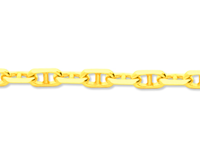 Kette Forçat Marine Mit Diamanten 3,70 Mm, 50 Cm, Gelbgold 18k - Standard Bild - 2