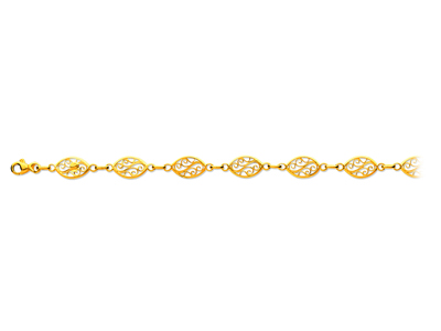 Filigrane Kettenglied-armband 8 Mm,20cm, 18k Gelbgold - Standard Bild - 1