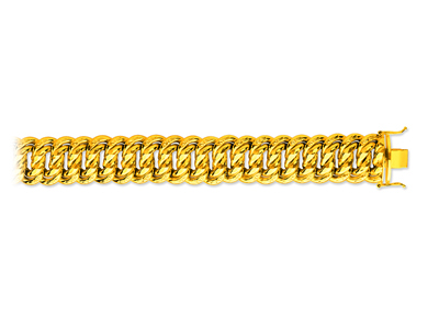 Armband Mit Amerikanischen Maschen 17,5 Mm, 21 Cm, 18k Gelbgold - Standard Bild - 1