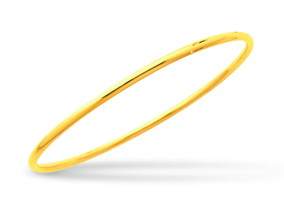Armband Massive Geschlossene Binse, Runder Draht 2,5 Mm, Runde Form 60 Mm, Gelbgold 18k - Standard Bild - 1