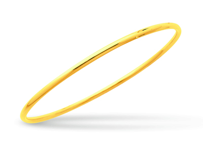 Massiver Geschlossener Armreif, Runder Draht 2,5 Mm, Rundform 60 Mm, 18k Gelbgold - Standard Bild - 1