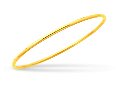 Armband Massive Geschlossene Binse,runder Draht 2,5 Mm, Runde Form 65 Mm, Gelbgold 18k - Standard Bild - 1