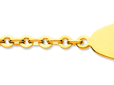 Junior Identität Lentille Kettenglied Mit Zwischenringen, 18 Cm, 18k Gelbgold - Standard Bild - 2