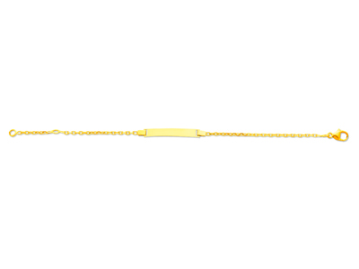 Baby Identität Forat Diamant Kettenglied, 14 Cm, 18 Karat Gelbgold