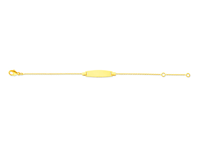 Baby-identitätsarmband Mit Runder Forat-gliederkette, 14 Cm, 18k Gelbgold