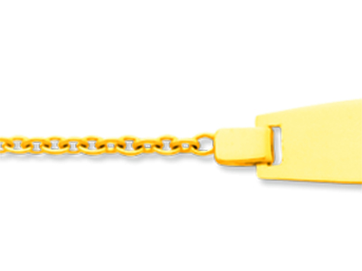 Baby-identitätsarmband Mit Runder For\at-gliederkette, 14 Cm, 18k Gelbgold - Standard Bild - 2