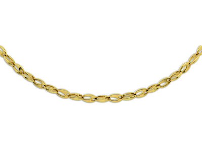 Halskette Aus Ovalen Und Durchbrochenen Maschen, Kleines Modell, 46 Cm, 18k Gelbgold. Ref. 5759 - Standard Bild - 1