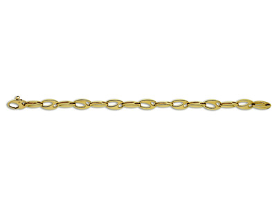 Ovales  Durchbrochenes Mesh-armband, 20 Cm, 18k Gelbgold