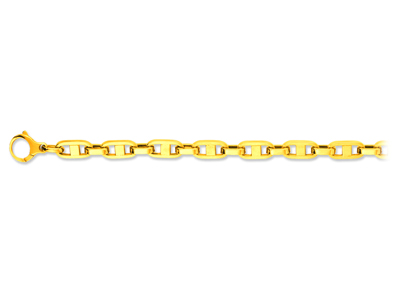Flaches Marineglieder-armband 6 Mm,19,50 Cm, 18k Gelbgold - Standard Bild - 1