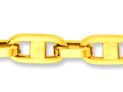 Flaches Marineglieder-armband 6 Mm,19,50 Cm, 18k Gelbgold - Standard Bild - 2