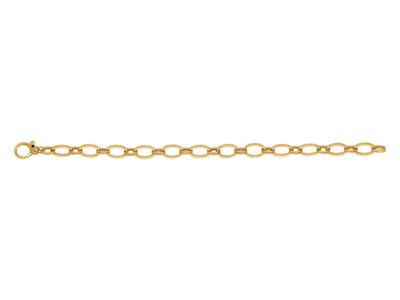 Armband Mit Abwechselnd Ovalen Maschen, 20,5 Cm, 18k Gelbgold - Standard Bild - 1
