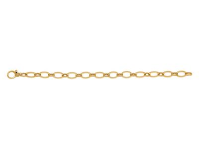 Armband Mit Abwechselnd Ovalen Maschen, 20,5 Cm, 18k Gelbgold