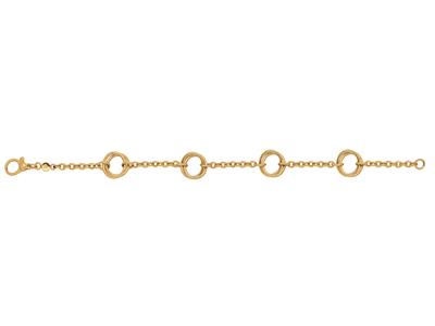 Armband Mit Alternierender Kette Und 4 Doppelkreisgliedern, 20 Cm, 18kgelbgold - Standard Bild - 1
