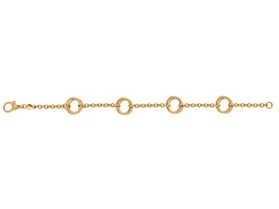 Armband Mit 4 Doppelten Kreisen, 20 Cm, 18k Gelbgold - Standard Bild - 1