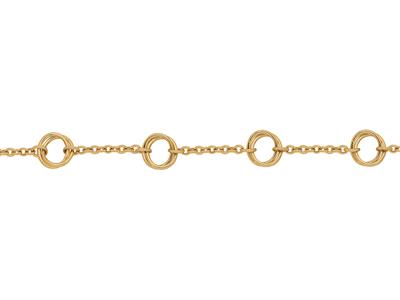 Armband Mit 4 Doppelten Kreisen, 20 Cm, 18k Gelbgold - Standard Bild - 2