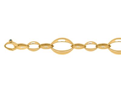 Armband Aus Abwechselnd Ovalen Maschen 16 Mm, 18k Gelbgold, 21 Cm - Standard Bild - 1