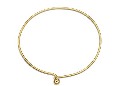 Armband Massive Binse, Runder Draht 1,5 Mm, Ovale Form 49 X 56 Mm, 18k Gelbgold - Standard Bild - 3