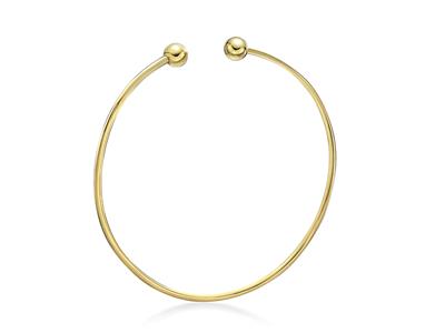 Massiver Armreif, Runder Draht 1,5mm, Ovale Form 60 Mm, 18k Gelbgold - Standard Bild - 1