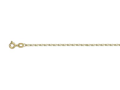 Kette Mit 11 Ultraflachen Wechselgeflecht 1,3 MM 50 Cm, Gelbgold 18k