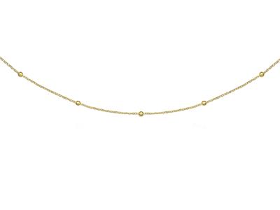 Halskette Mit Kleinen Kugeln 1,8 MM An Einer Kette 0,5 Mm, 50 Cm, 18k Gelbgold