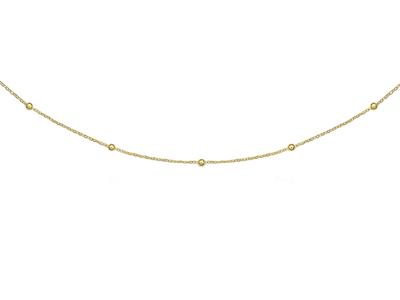 Armband Mit Kleinen Kugeln 1,8 MM An Einer Kette 0,5 Mm, 18 Cm, 18k Gelbgold - Standard Bild - 1