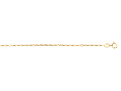 Fußkette Aus Gourmetmaschen Phantasie 1,1 Mm, 25 Cm, Gelbgold 18k - Standard Bild - 1