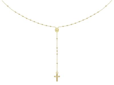 Rosenkranz Kugeln 1,80 MM Kreuz Und Wundertätige Jungfrau, 55 Cm, 18k Gelbgold