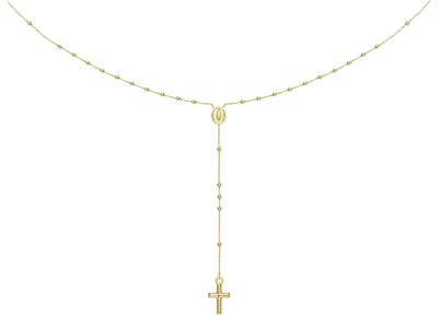 Rosenkranz Kugeln 1,80 MM Kreuz Und Wundertätige Jungfrau, 55 Cm, 18k Gelbgold - Standard Bild - 1