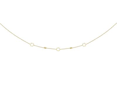 Halskette Durchbrochene Blumen Und Oliven, 45 Cm, 18k Gelbgold
