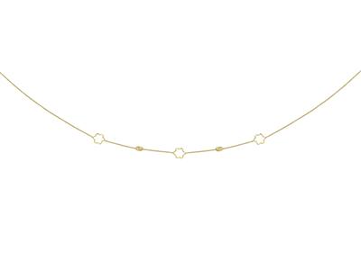 Halskette Durchbrochene Blumen Und Oliven, 45 Cm, 18k Gelbgold - Standard Bild - 1