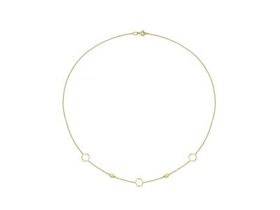 Halskette Durchbrochene Blumen Und Oliven, 45 Cm, 18k Gelbgold - Standard Bild - 2