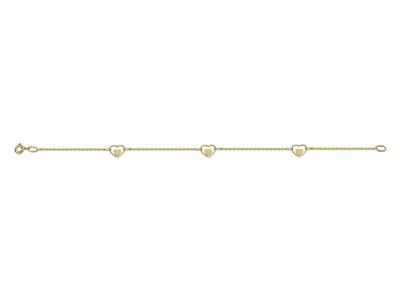 Armband 3 Durchbrochene Herzen 6,5 X 8 Mm, 0,7 Mm, 19 Cm, 18k Gelbgold - Standard Bild - 1