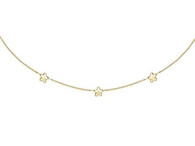 Halskette Durchbrochene Sterne, 45 Cm, 18k Gelbgold