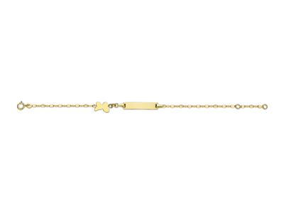 Baby Identity Rechteckige Platte, Motiv Guadeloupe, 14 Cm, 18k Gelbgold