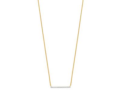 Halskette Barrette, Diamant-pav 0,07ct, 40-45 Cm, 18k Gelbgold