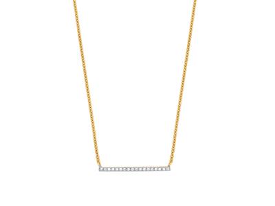 Halskette Barrette, Diamant-pavé 0,07ct, 40-45 Cm, 18k Gelbgold - Standard Bild - 2
