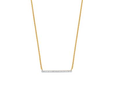 Halskette Barrette, Diamant-pav{ 0,07ct, 40-45 Cm, 18k Gelbgold - Standard Bild - 2