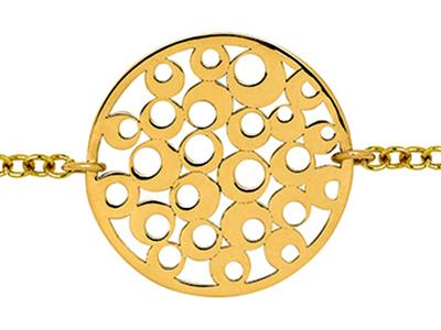 Durchbrochenes Armband, Anhänger Ander Kette, 17-19 Cm, 18k Gelbgold