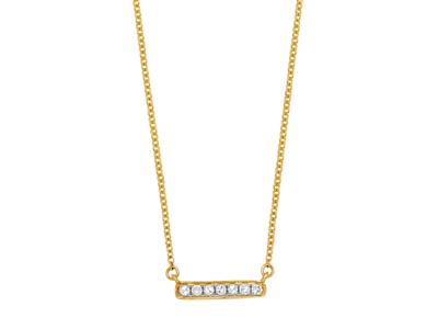 Collier Barrette, Diamanten 0,05ct, Runde Forçat-kette, 42-44-45 Cm, Gelbgold 18k