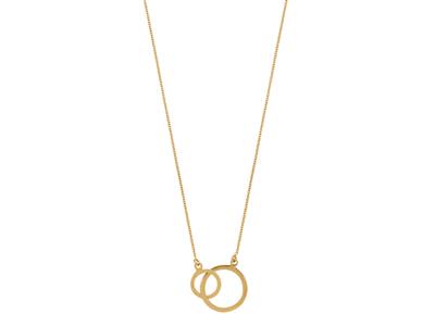 Halskette Mit 2 Ineinander Verschlungenen Kreisen, 40-42cm, 18k Gelbgold - Standard Bild - 1