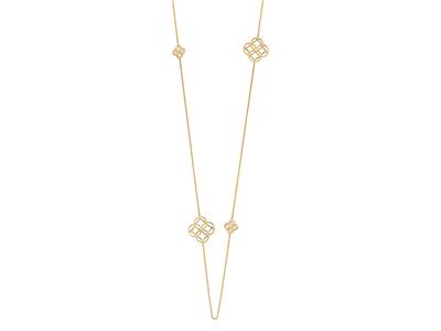Sautoir-kette Mit 4 Motiven Kreise 515 MM Auf Kette, 80 Cm, Gelbgold 18k