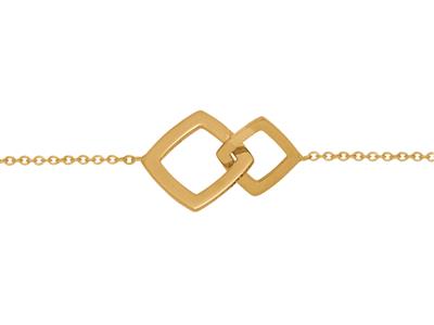 Armband Mit 2 Ineinander Verschlungenen Würfeln, 16-18 Cm, 18k Gelbgold