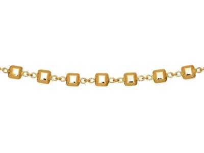 Halskette Kleine Würfel 4 Mm, 42-45 Cm, 18k Gelbgold - Standard Bild - 1