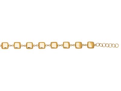 Armbänder Kleine Würfel 6 Mm, 16,5+1,5 Cm, 18k Gelbgold - Standard Bild - 3