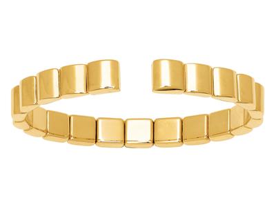 Armband Mit Offenem Armreif, Würfelmuster 7 Mm, 60 X 48 Mm, 18k Gelbgold - Standard Bild - 1