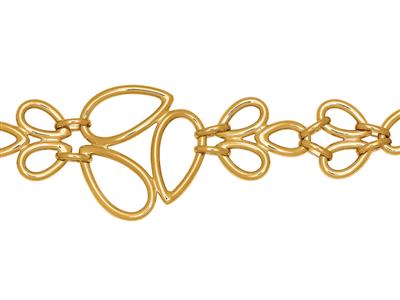 Armband Mit Mehreren Ringen In Form Einer Fallenden Blume 28 Mm, 16+2 Cm, Gelbgold 18k - Standard Bild - 2