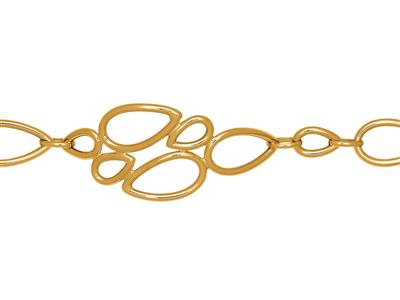 Armband Mit Mehreren Ringen An Einer Fallkette 23 Mm, 16-19 Cm, 18k Gelbgold - Standard Bild - 2
