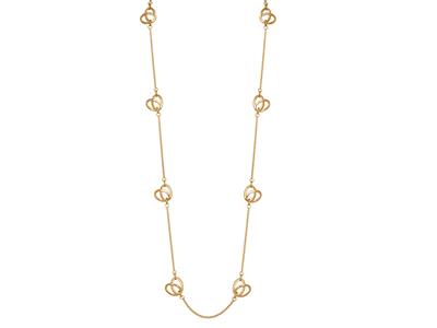 Halskette Mit Blättermotiv 15 MM An Kette, 90 Cm, 18k Gelbgold - Standard Bild - 1