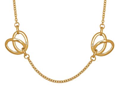 Halskette Mit Blättermotiv 15 MM An Kette, 90 Cm, 18k Gelbgold - Standard Bild - 2